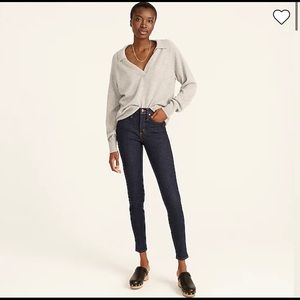 J. Crew 9" high-rise toothpick jean in Classic Rinse wash